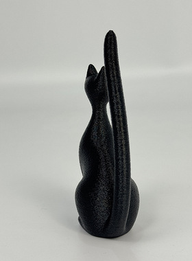新款3D打印黑白优雅猫摆件轻奢桌面树脂工艺品摆件创意家居装饰品