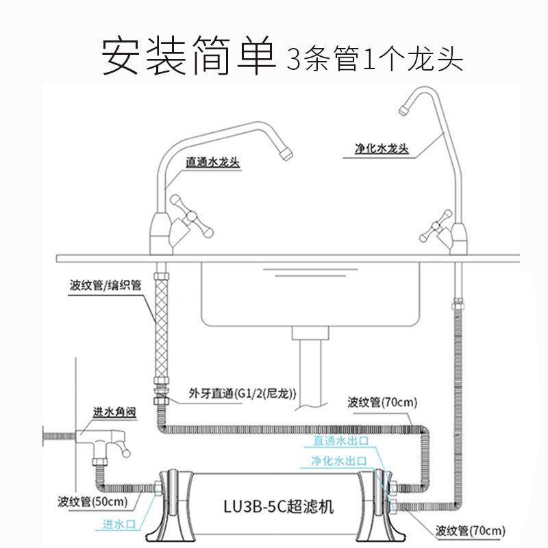 立升家用厨房大流量自来水直饮机 立升净水器