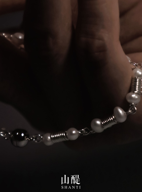 原创山醍SHANTI925银珍珠锁骨链