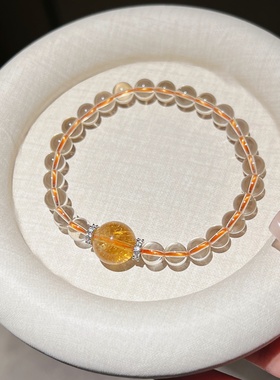 「吸金暴富」天然黄水晶手链招财