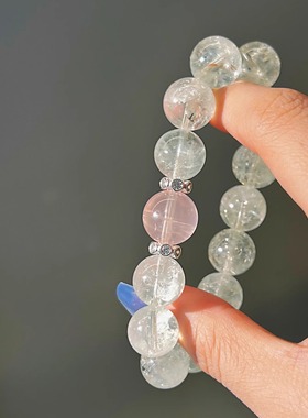 「薄荷冰」天然绿阿赛粉水晶手链