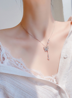 布铃蝴蝶项链女小众设计轻奢款
