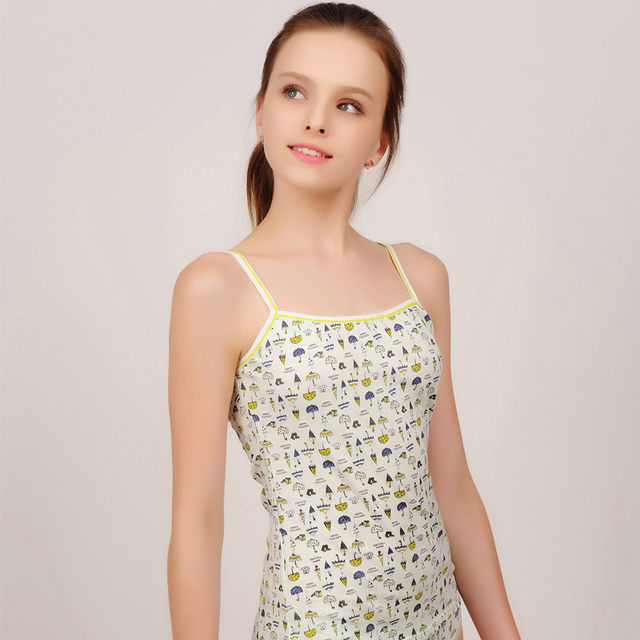 Polka dot girl cotton vest slim fit suspender bottoming shirt