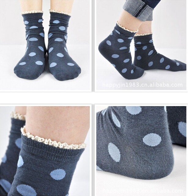 Japanese jacquard polka dot women's cotton socks