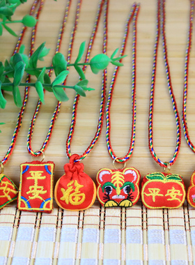 端午节热卖虎头香包五彩绳项链