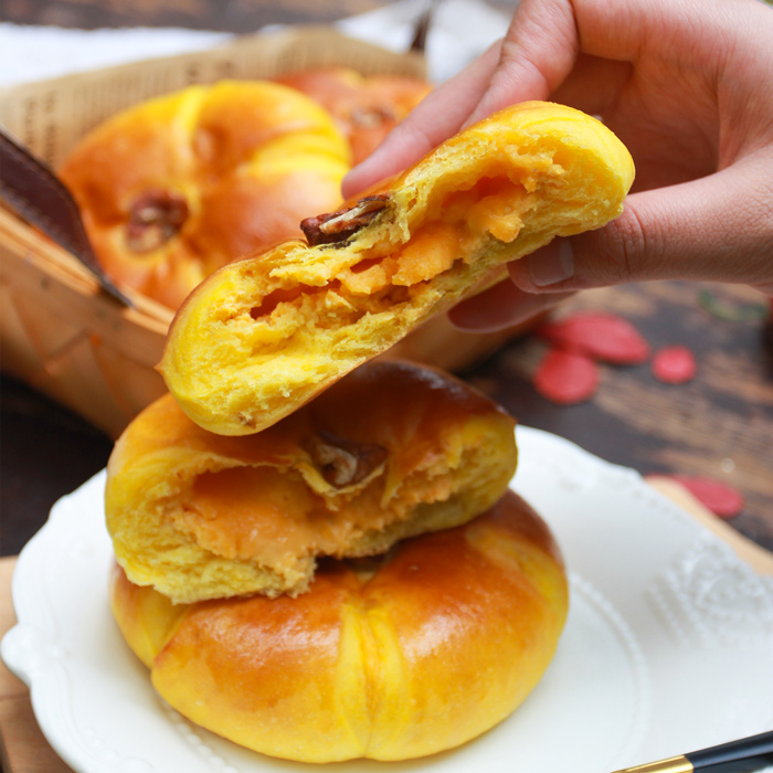 迷可饭咸蛋黄南瓜乳酪软欧|0添加低代餐零食轻糖早餐饱腹面包-图2