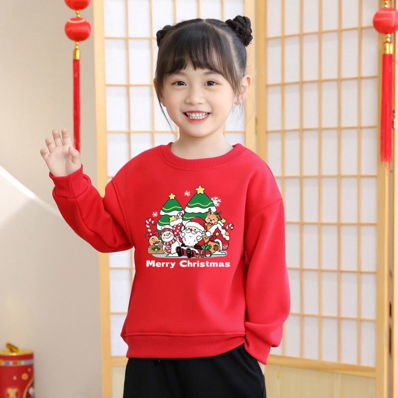 厂家亲子装儿童卫衣2025秋冬新款圣诞节卫衣加绒圆领套头衫潮,淘宝优惠券,粉丝福利购,淘宝优惠卷