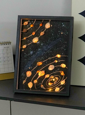 现代潮流仿贝壳客厅装饰画小王子星球沙发背景挂画餐厅桌边柜摆画
