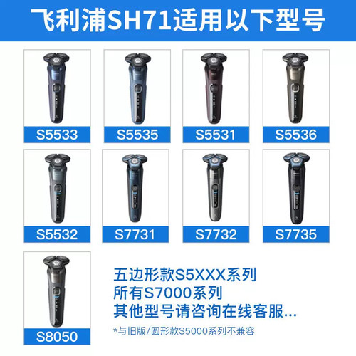 飞利浦剃须刀原装刀头SH30/SH50/HSH71刀片适用1-8系原装刀网配件 - 图0
