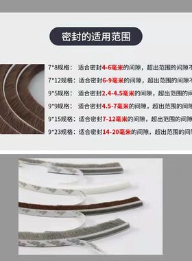 推拉窗密封条铝合金塑钢门窗门缝毛条玻璃条窗户挡风神器防风封条