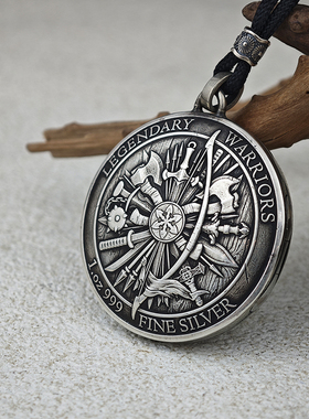 【币风堂】纪念成吉思汗银硬币照片记忆盒吊坠挂件创意新年礼物