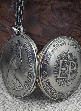 结婚纪念硬币盒子挂件英国克朗币