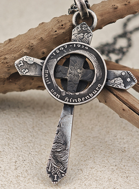 【币风堂】美国一美元摩根银硬币十字架吊坠项链男复古高级感挂饰