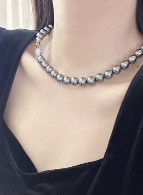 【99元3件】Siaon 豹头镶钻施家珍珠项链大溪地轻奢高级感锁骨链