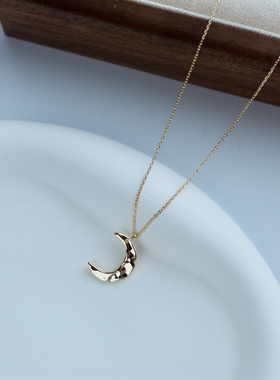 【99元三件】Siaon 半弯月牙原创设计S925银月亮项链百搭法式ins