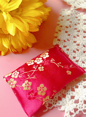 民族风织锦缎梅花插针垫子中式摆件装饰点缀