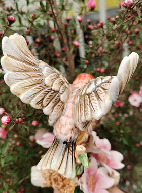 陶瓷红雀欧式风喜庆情侣手工摆件