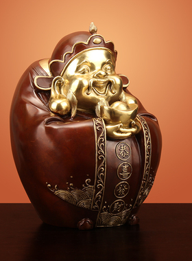 福星高照文财神爷全铜佛像摆件