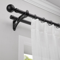 To Champ Nordic Roman Pole Window Curtain Rod Black Single Double Pole Sub Wall Top Mount Perforated Thickened Aluminum Alloy Track Custom