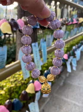 厦门南普陀手串 香芋紫蓝铃兰花转运珠响铃醒狮幸福吉祥如意手链