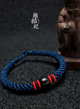 绳结纪檀木转运珠红绳手链