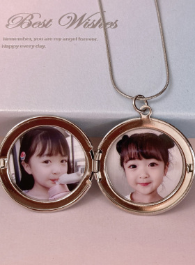 情侣项链定制照片日韩钛钢吊坠