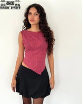 Motel Rocks womens clothing UK straight mail UO new Etta irregular textured sleeveless vest