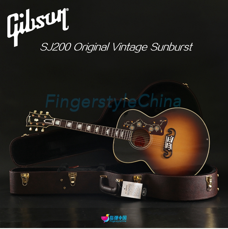 GIBSON吉普森SJ200 Original复古日落色/原木色 民谣电箱吉他现货 - 图1