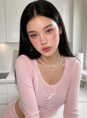 拾年书生 雪岚 极细白松石串珠单颗珍珠项链女高级感轻奢百搭