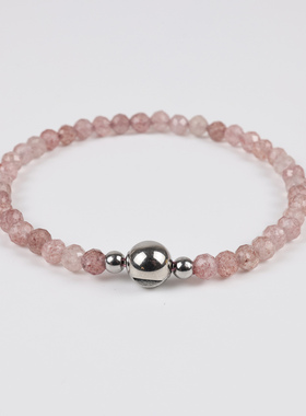 天然草莓晶手链女招正桃花