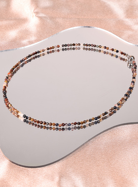 天然彼得石项链新中式极细小米珠锁骨链choker颈链