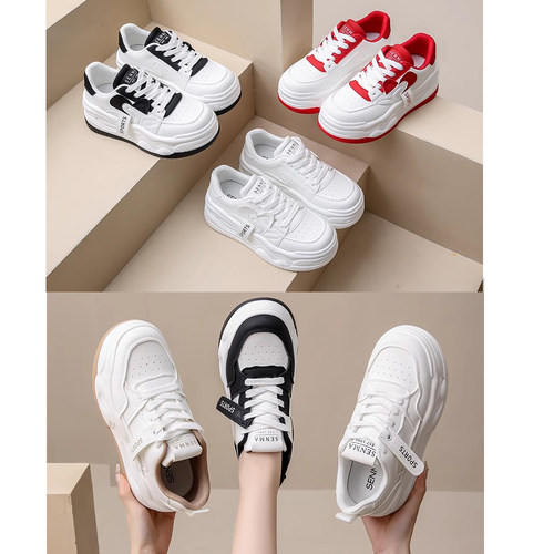 森马撤柜 老爹鞋女款2024厚底增高休闲鞋透气网面可搭配鸳鸯色 - 图2