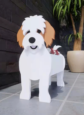 卡通宠物狗花盆播种机庭院