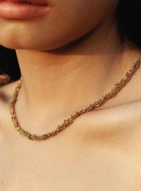 极简chic基础款小众麻花叠戴素链