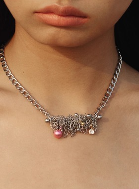 Okkkkbang个性金属编织锁骨链