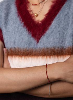 新年红绳绕线设计本命年蛇骨链