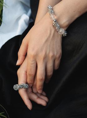 Okkkkbang高级感白水晶编织手链