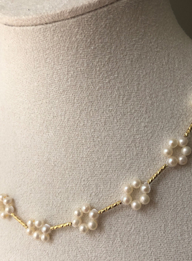 陈麦倪妮同款花朵项链锁骨链颈链