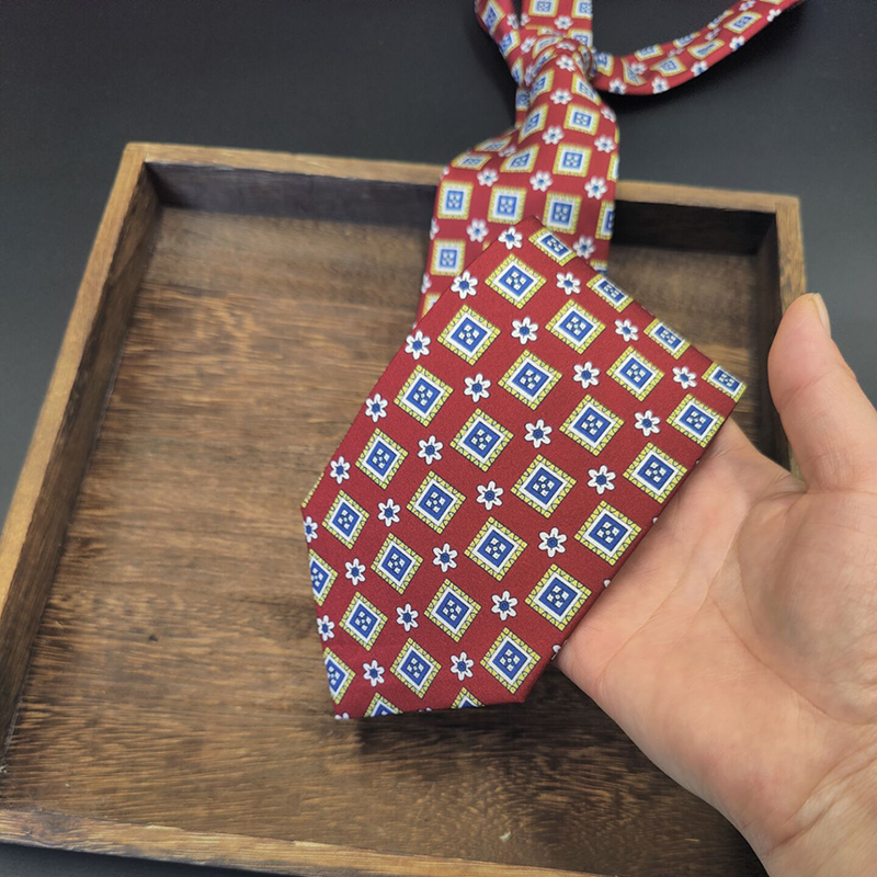 郭有才同款 仿真丝碎花印花9CM宽版领带男女同款街头休闲风礼盒装 - 图1