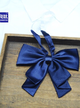 短尾领结女生燕尾蝶领花亮面免打琉金jk制服酒红水手服配饰蝴蝶结