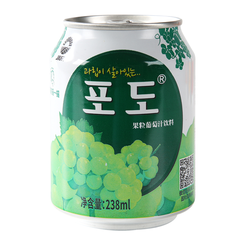 韩国进口九日牌葡萄果汁果肉饮料罐橙子草莓饮品礼盒整箱238ml - 图3