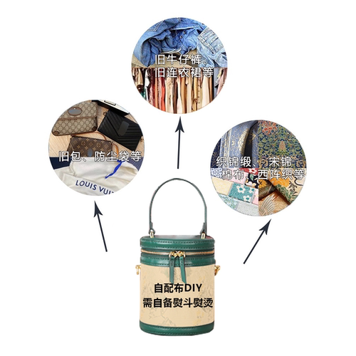 真皮水桶包材料包diy手工包包自配布防尘袋改造半成品发财桶牛皮 - 图2