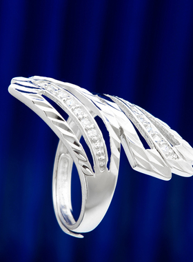 欧美个性镂空925纯银食指戒指女