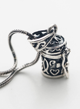 复古吊坠925纯银女嘎乌盒可打开