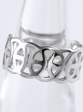 招财戒指925纯银镂空女欧美潮