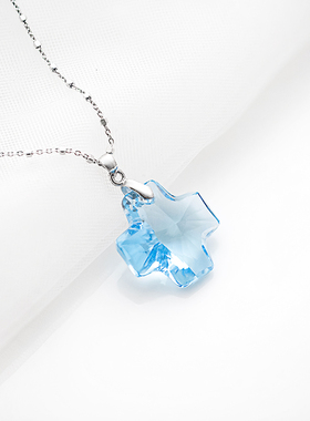 水晶叶子轻奢吊坠设计感别致女