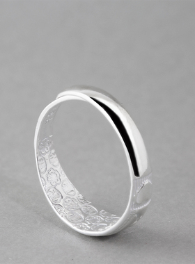 福梅花999足银戒指活口内壁图案