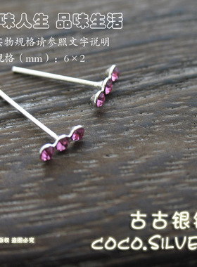 排钻红色纯银饰品养耳洞