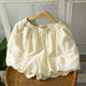 ສັ້ນ Elastic waists ຝ້າຍບໍລິສຸດ summer embroidery double layer opaque