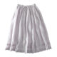 Sweet Mori Girl Lace Trimmed Ramie Versatile Skirt